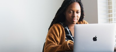 Young Woman Working With Laptop