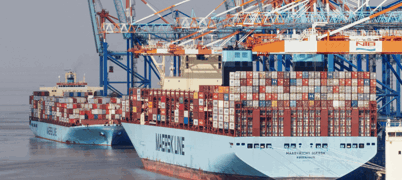 Cargo ship loaded with containers