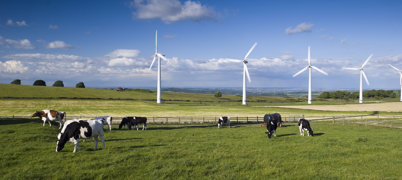Wind turbines in Yorkshire countryside