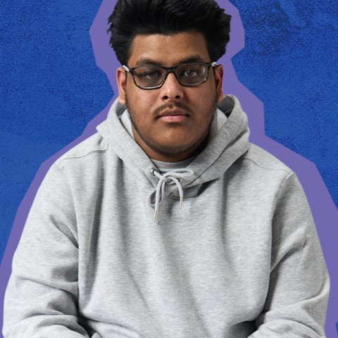 A young man sat down