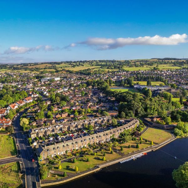 An aerial photo of Ilkley