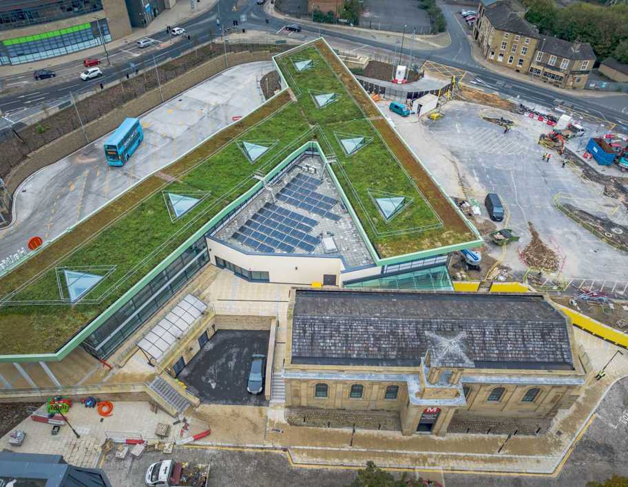 Aerial image of Halifax Bus Station temporary demolition