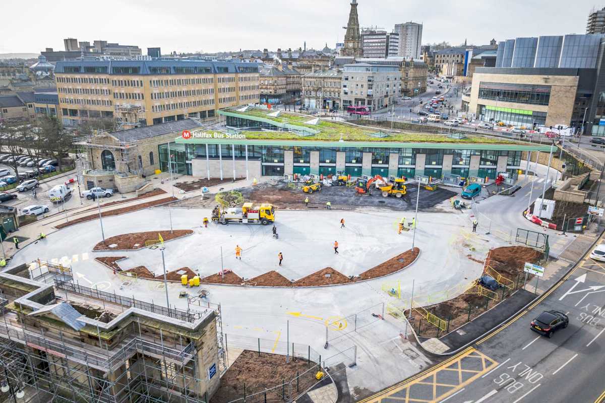 Hardicrete and line marking during construction of Halifax Bus Station 
