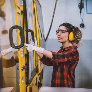Female working in manufacturing