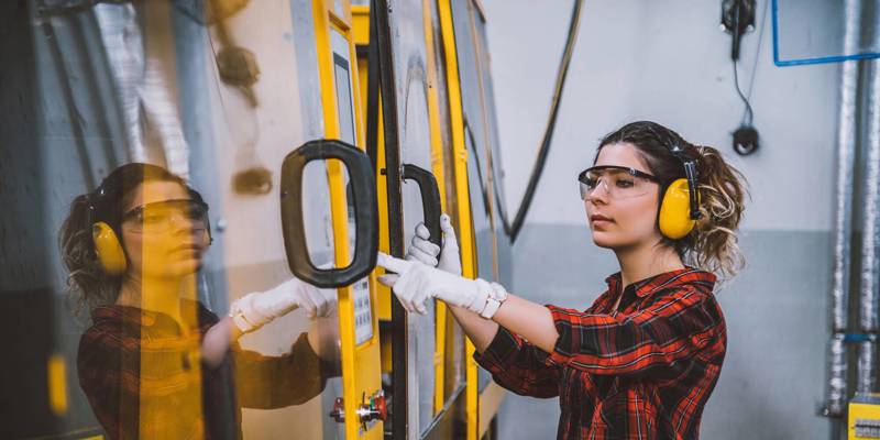 Female working in manufacturing