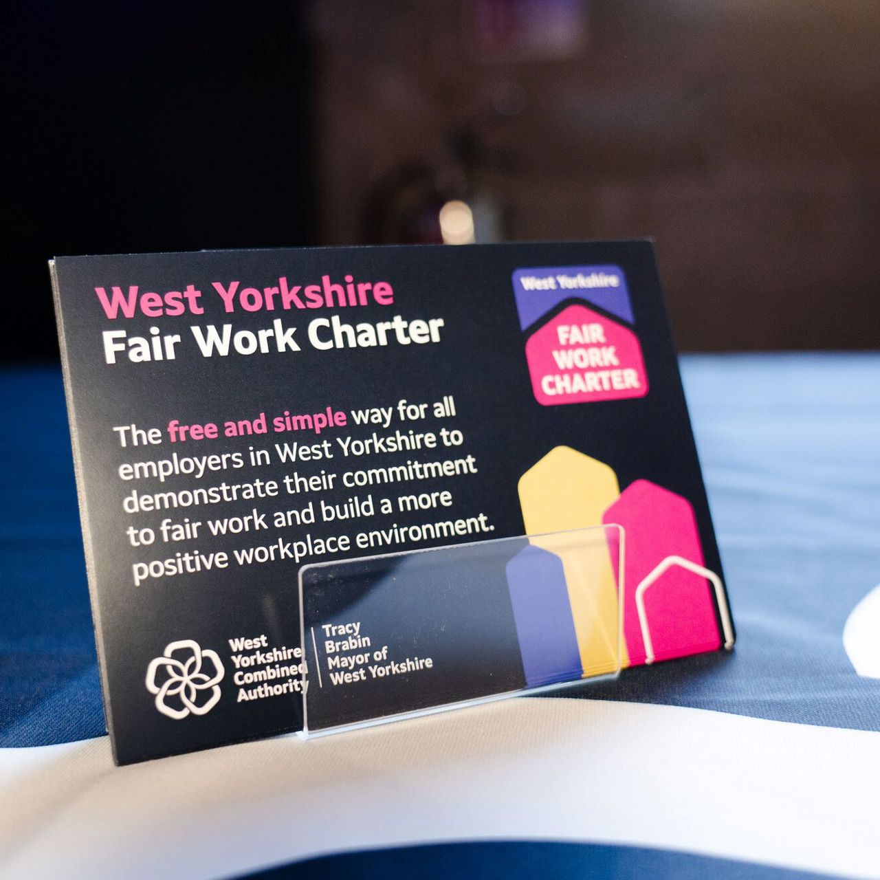 Image of a business card promoting the Fair Work Charter