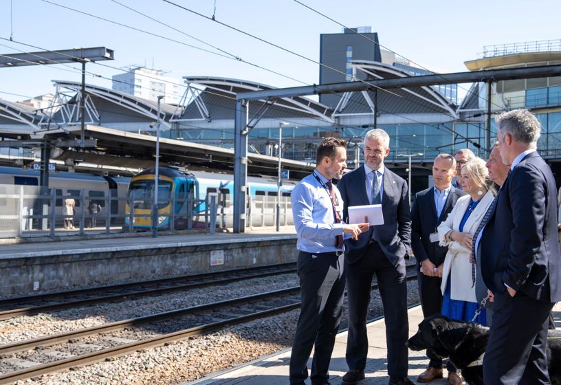 The Mayor's of West, South and North Yorkshire with Lord Blunkett at Leeds rail station