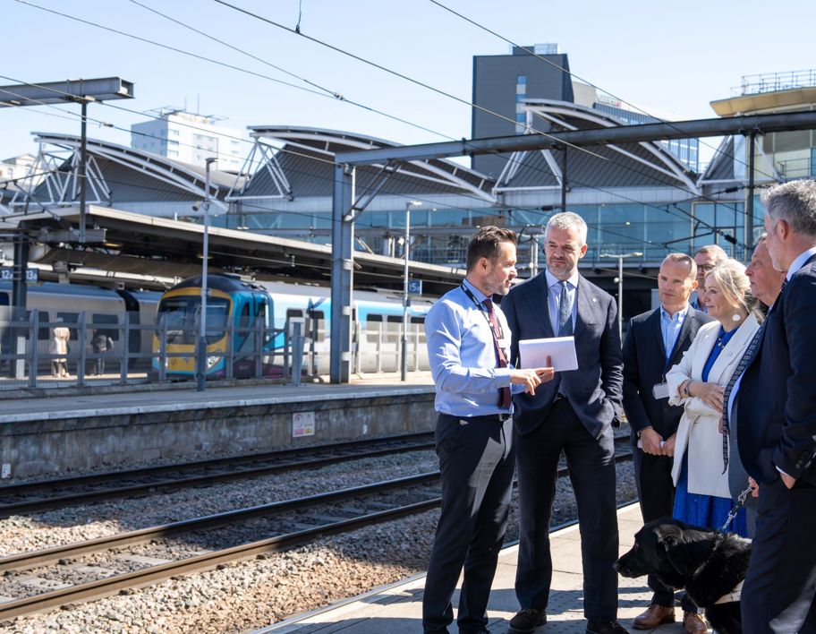 The Mayor's of West, South and North Yorkshire with Lord Blunkett at Leeds rail station