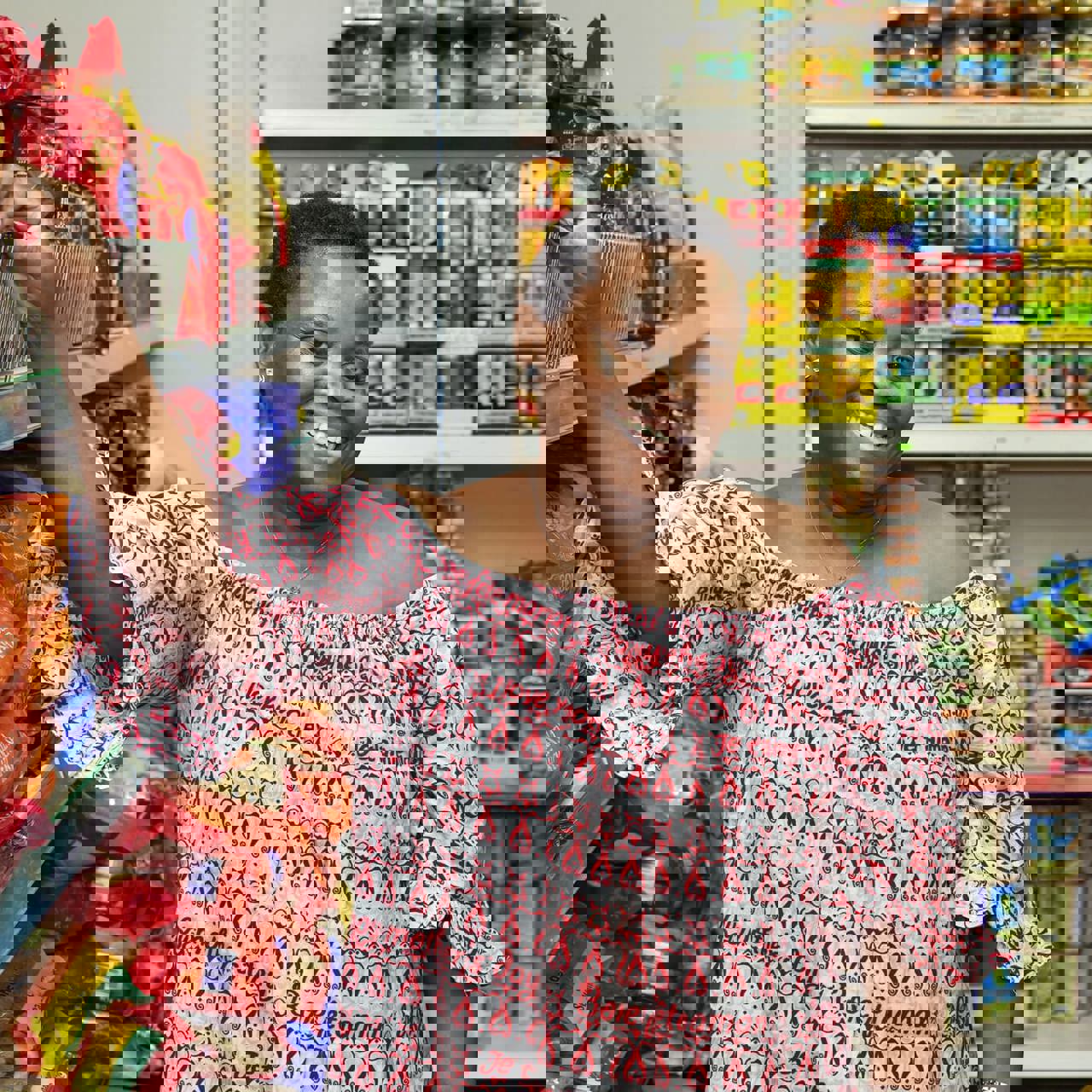 Woman in grocery shop