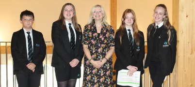 Mayor of West Yorkshire, Tracy Brabin, with pupils from  Oulton Academy
