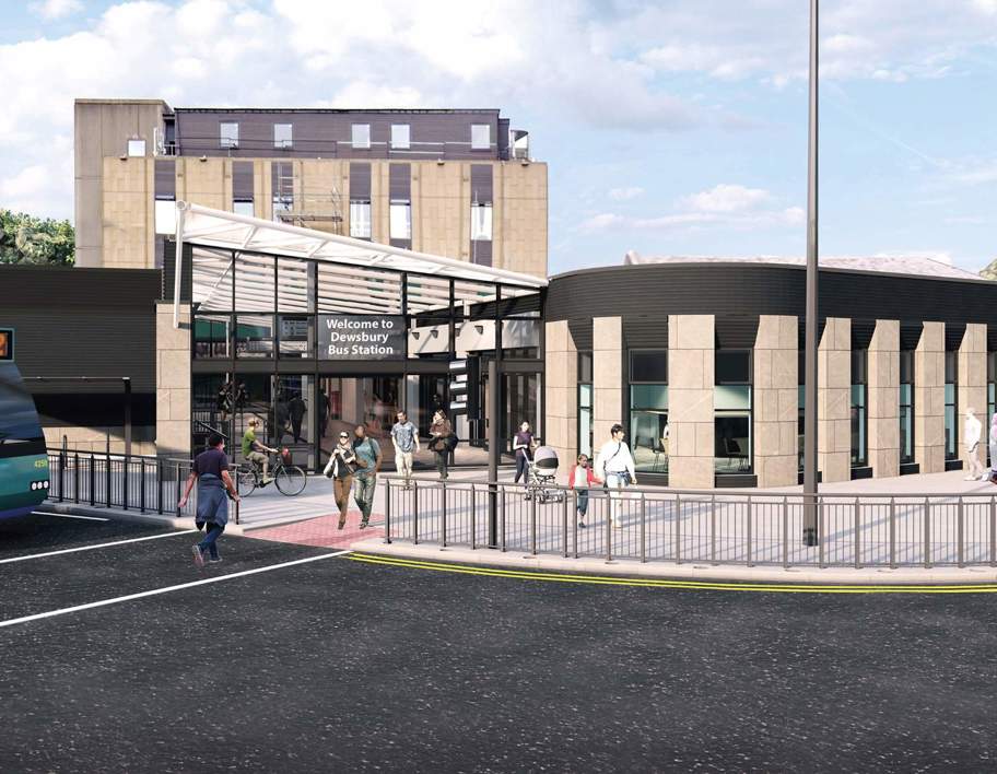 Artist visualisation of the new Dewsbury bus station entrance