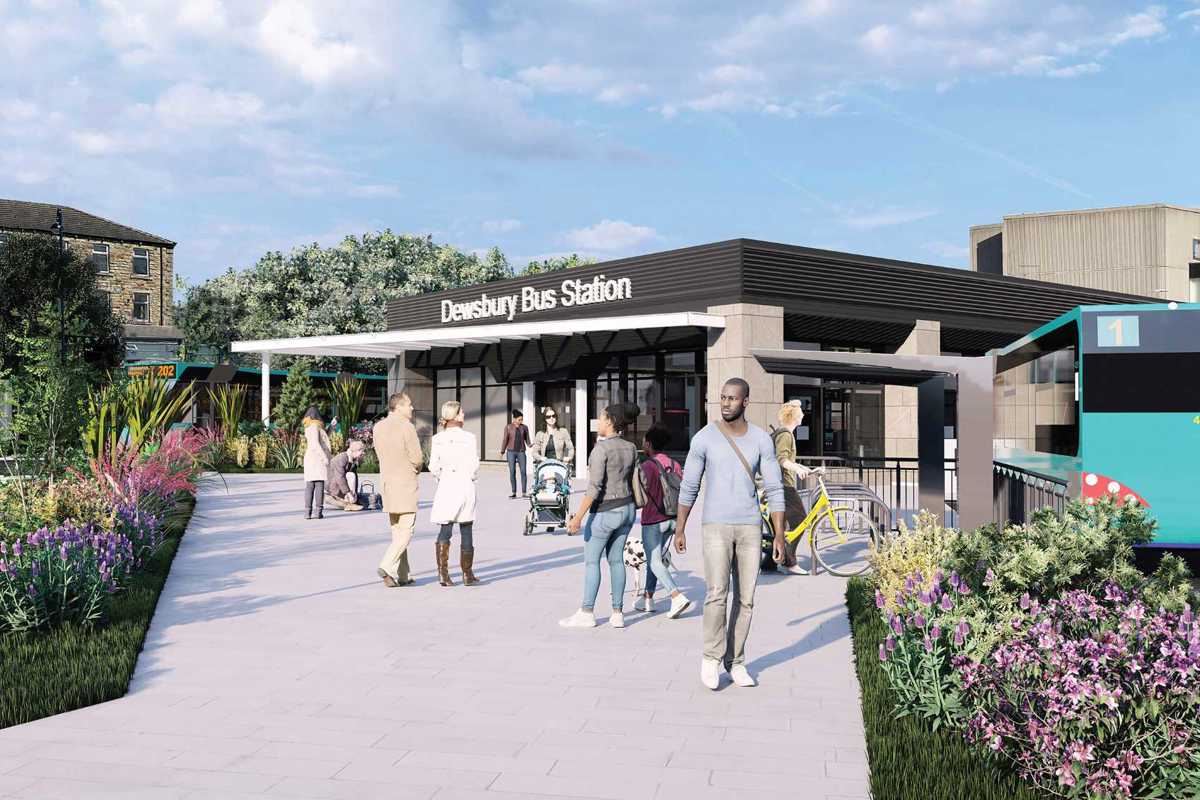 Artist visualisation of the new Dewsbury bus station entrance
