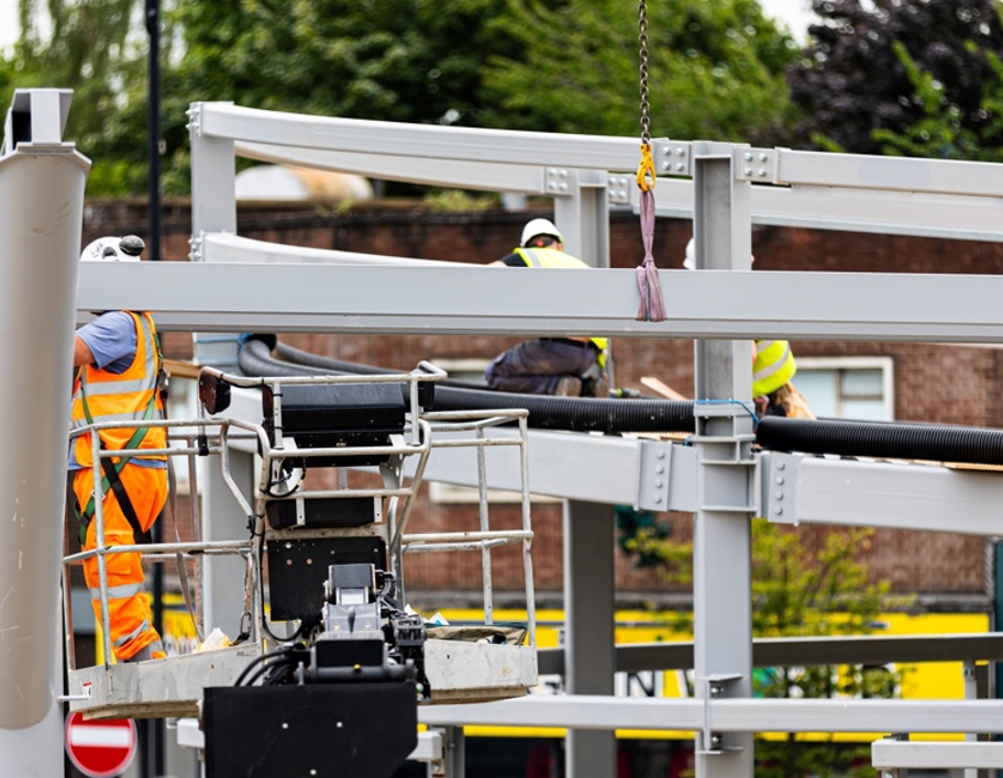 Construction at Heckmondwike bus station